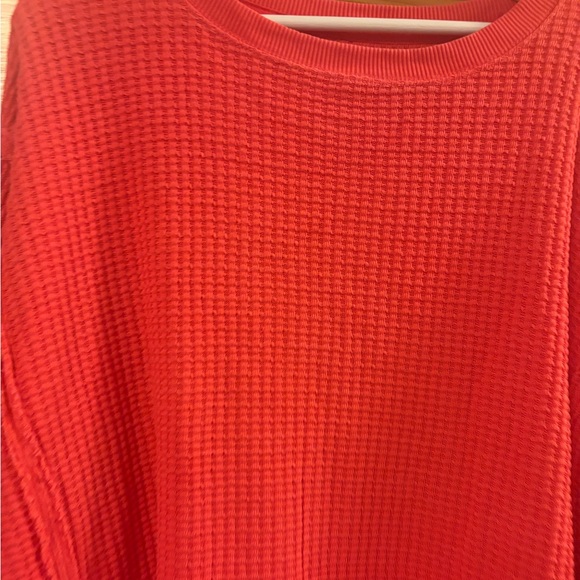 American Eagle Pink Oversized Size Small Waffle Knit Sweatshirt - Picture 4 of 6